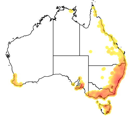 Adiantum aethiopicum flora location map
